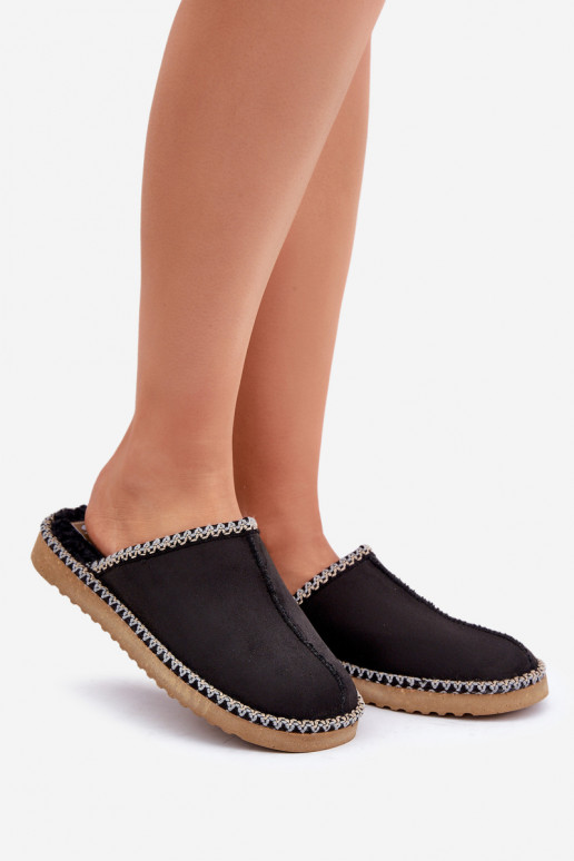 batai naminės Šlepetės Z Haftem  Inblu EY000028 Juodos spalvos