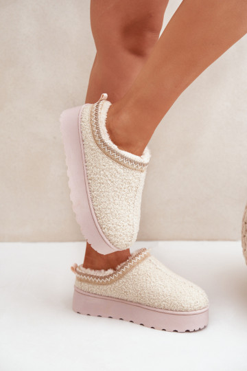 sniego batai  su platforma Z Haftem dramblio kaulo spalvos Tirissa