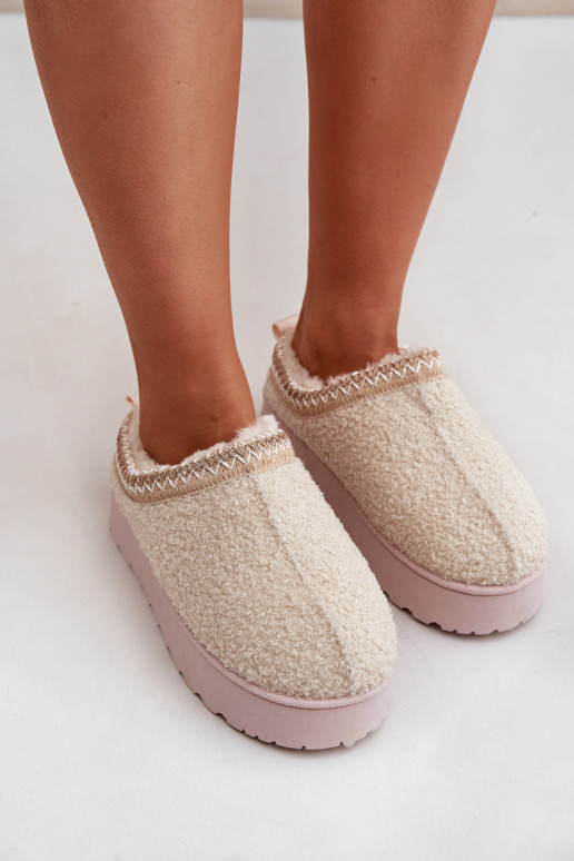 sniego batai  su platforma Z Haftem dramblio kaulo spalvos Tirissa