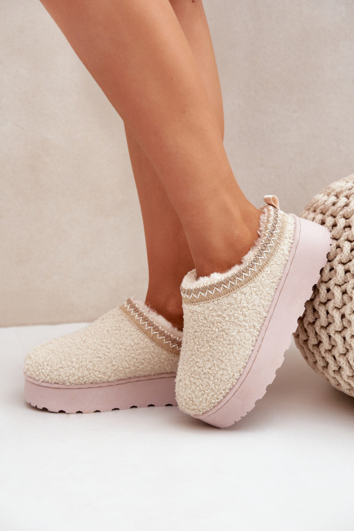 sniego batai  su platforma Z Haftem dramblio kaulo spalvos Tirissa