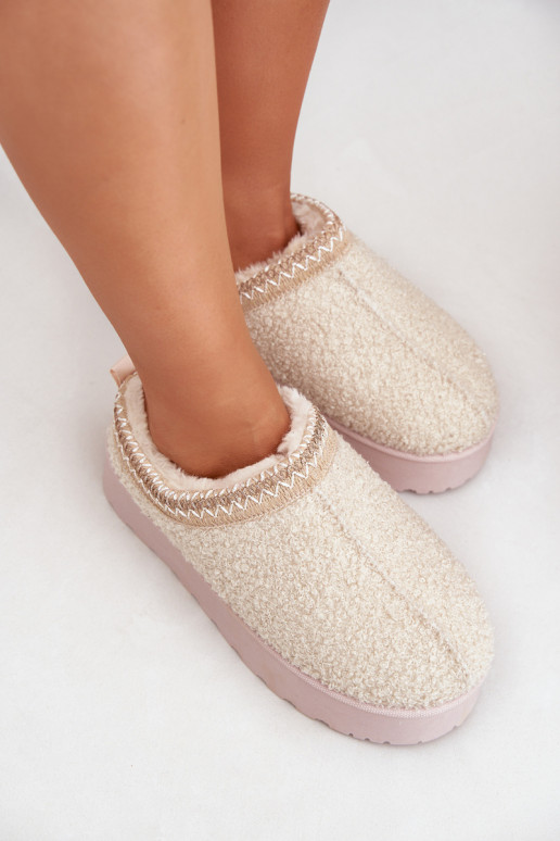 sniego batai  su platforma Z Haftem dramblio kaulo spalvos Tirissa