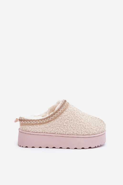 sniego batai  su platforma Z Haftem dramblio kaulo spalvos Tirissa