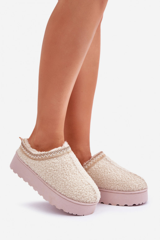 sniego batai  su platforma Z Haftem dramblio kaulo spalvos Tirissa