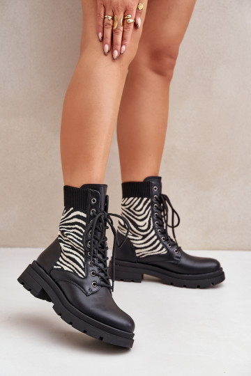 aulinukai  su kojinės tipo auliuku Zebra Juodos spalvos Raviri 2