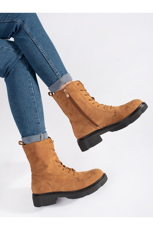 rudos spalvos batai auliniai batai su pašiltinimu