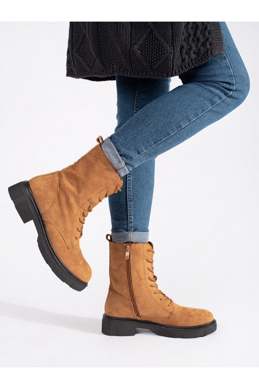 rudos spalvos batai auliniai batai su pašiltinimu