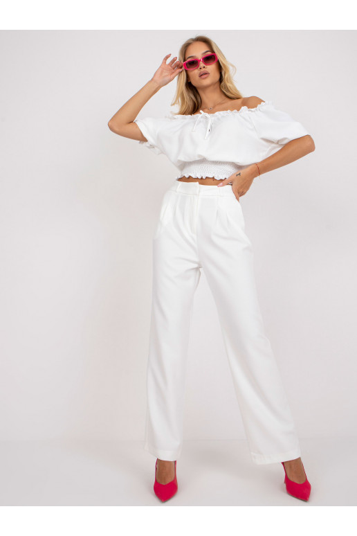 Baltos plačios kelnės RUE PARIS Baltos plačios kelnės RUE PARIS