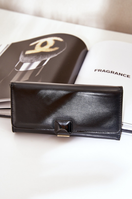 Eko  Gładki Moteriška piniginė juodos spalvos Erolia