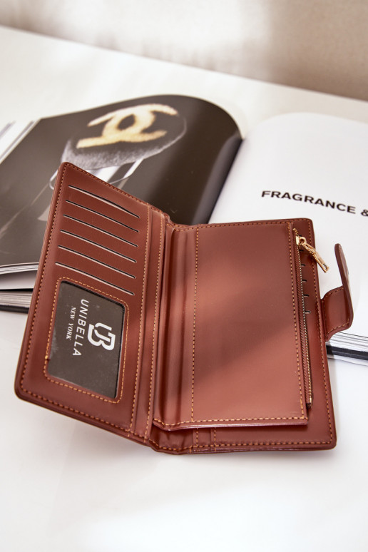 Moteriška piniginė iš eko odos rudos spalvos Kalinessa