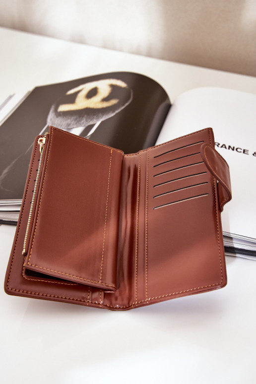 Moteriška piniginė iš eko odos rudos spalvos Kalinessa