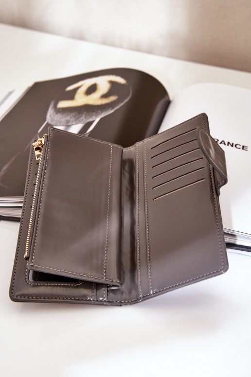 Moteriška piniginė iš eko odos pilkos spalvos Kalinessa