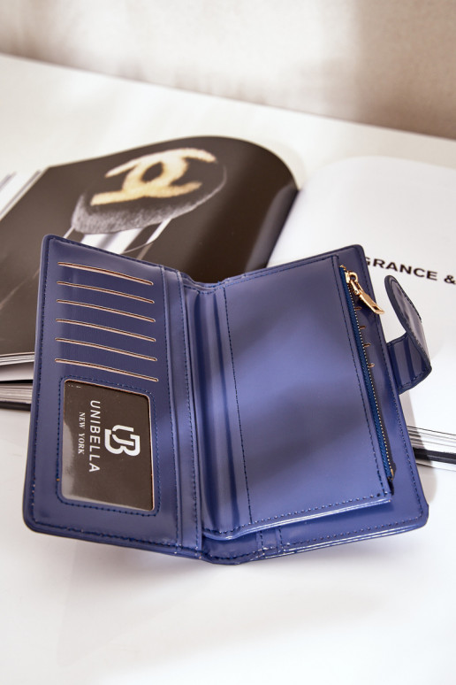 Moteriška piniginė iš eko odos tamsiai mėlynos spalvos Kalinessa