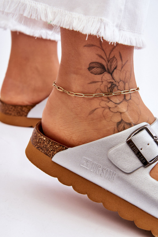   Šlepetės Big Star LL274476 sidabro spalvos