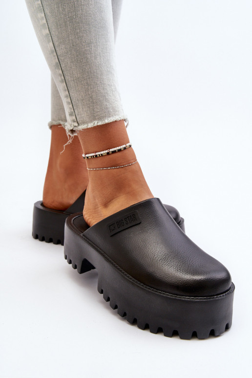  Šlepetės su madingais masyviais padais Big Star NN274014 Juodos spalvos