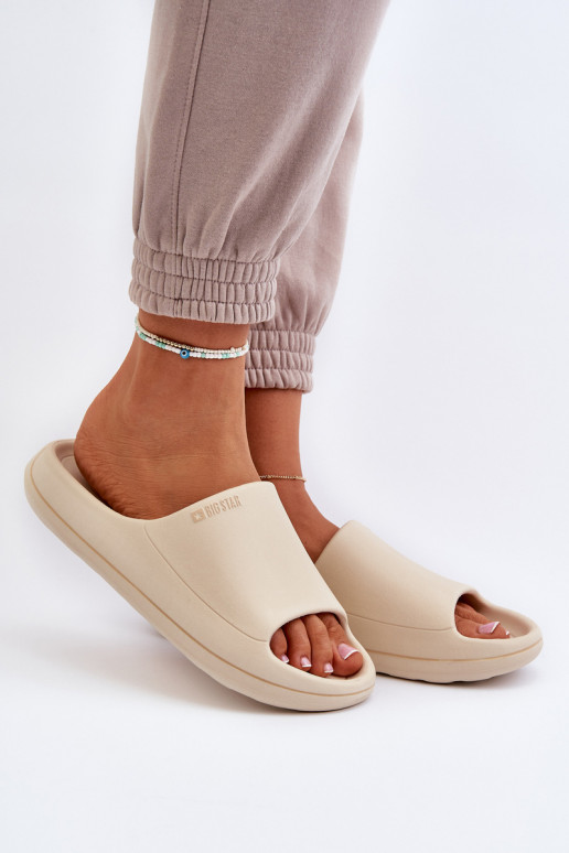  Moteriškos šlepetės Big Star NN274A040 smėlio spalvos