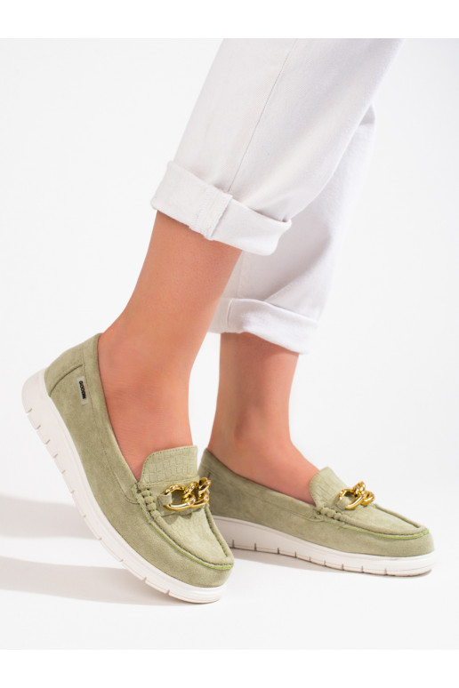  Mokasinai su platforma žalios spalvos