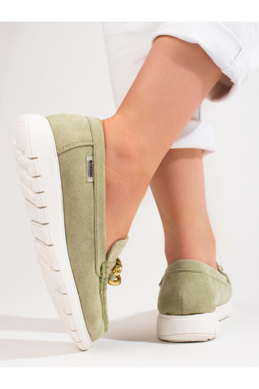   Mokasinai su platforma žalios spalvos