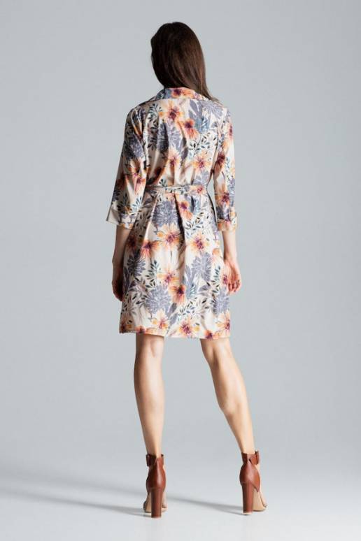 Laisvai krentanti gėlėta suknelė iš Figl