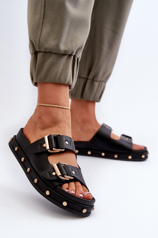 Moteriškos šlepetės su platforma Big Star NN27402 Juodos spalvos