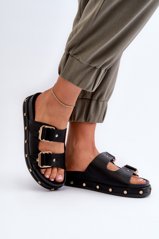 Moteriškos šlepetės su platforma Big Star NN27402 Juodos spalvos