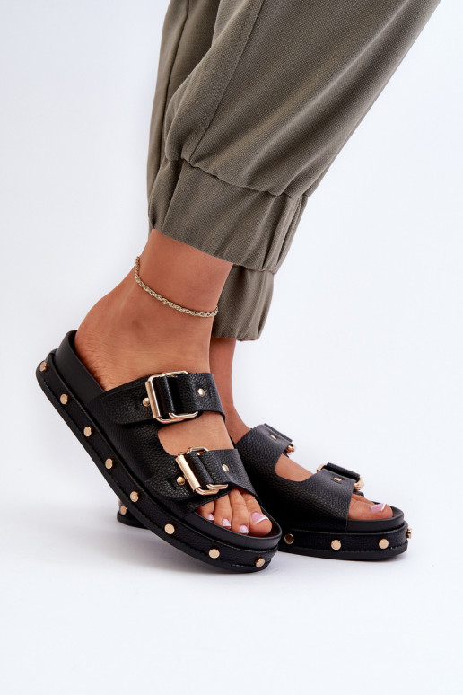 Moteriškos šlepetės su platforma Big Star NN27402 Juodos spalvos