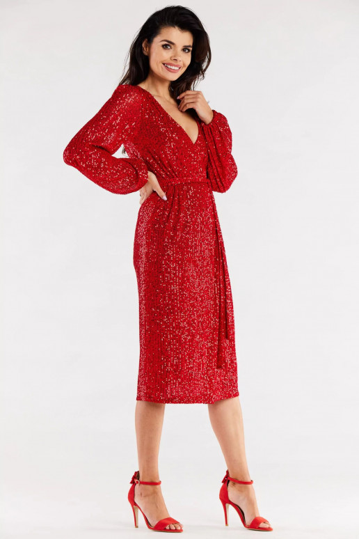 Šventinė raudonos spalvos suknelė awama