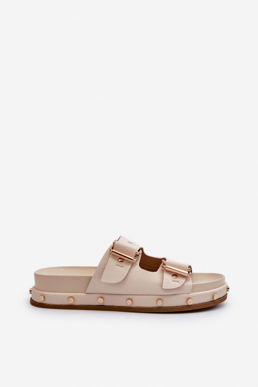 Moteriškos šlepetės su platforma Big Star NN274083 smėlio spalvos