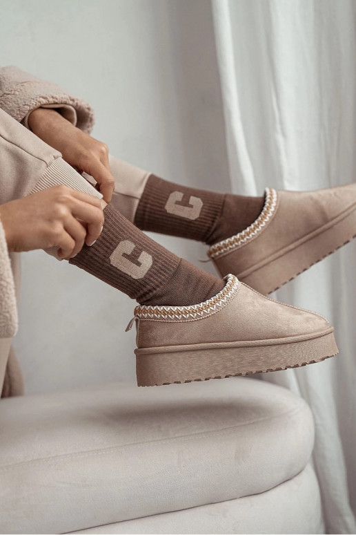 Kojinės  Frotte Z Literą C rudos spalvos