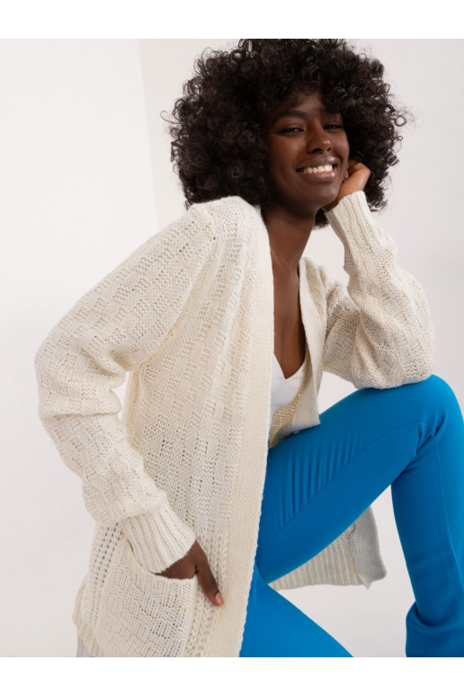 Kardiganas balkšvos spalvos