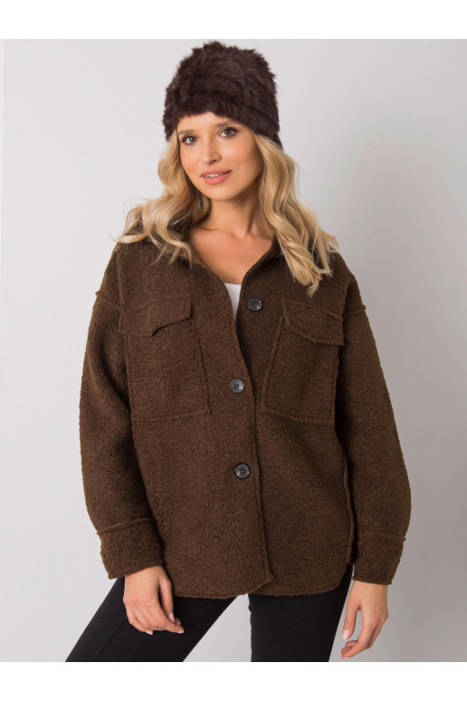 Tamsiai rudos spalvos kailinė kepurė