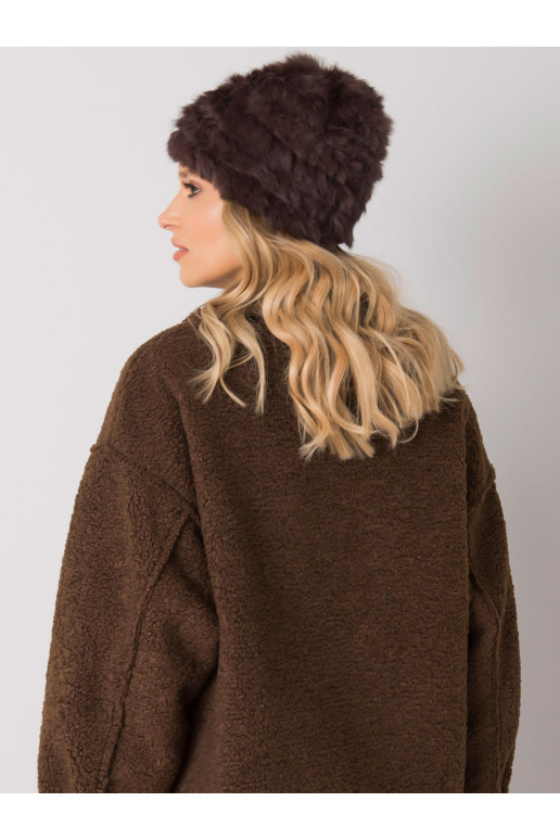 Tamsiai rudos spalvos kailinė kepurė