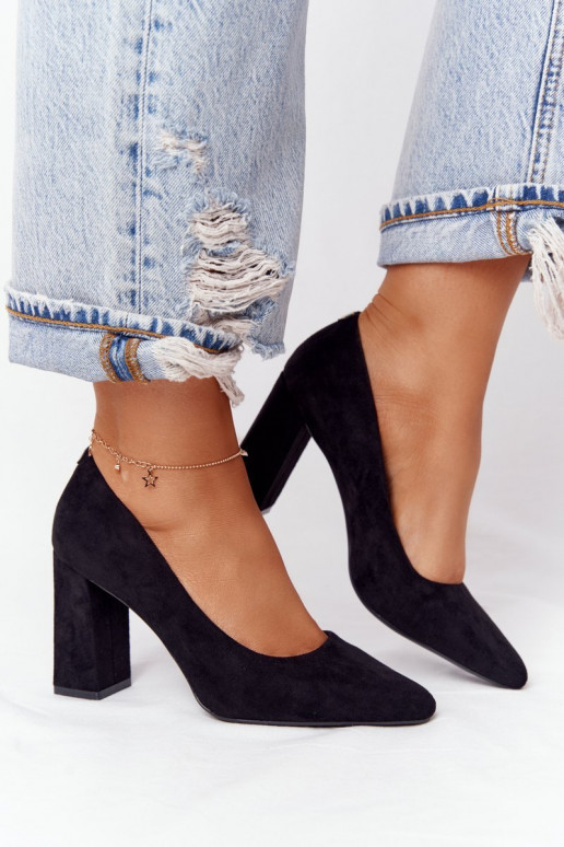 Zomšiniai bateliai su kulniukais Sergio Leone PB216 Juodos spalvos