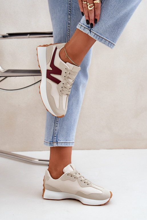 sportiniai bateliai  modelio batai  smėlio spalvos-bordo spalvos Britma