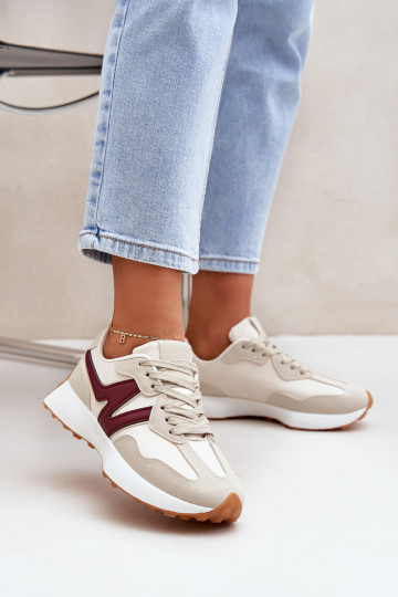 sportiniai bateliai  modelio batai  smėlio spalvos-bordo spalvos Britma 2