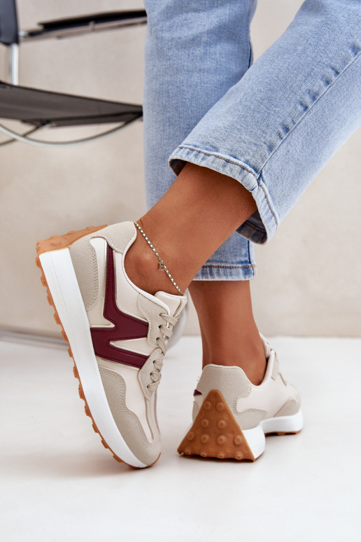 sportiniai bateliai  modelio batai  smėlio spalvos-bordo spalvos Britma