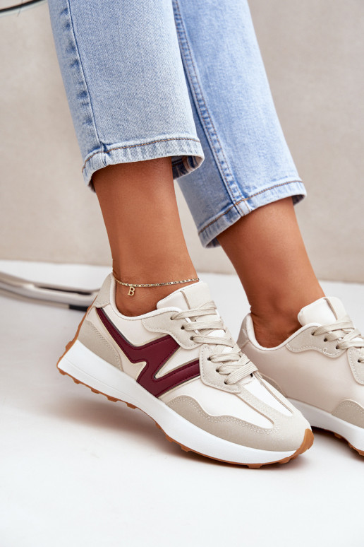 sportiniai bateliai  modelio batai  smėlio spalvos-bordo spalvos Britma