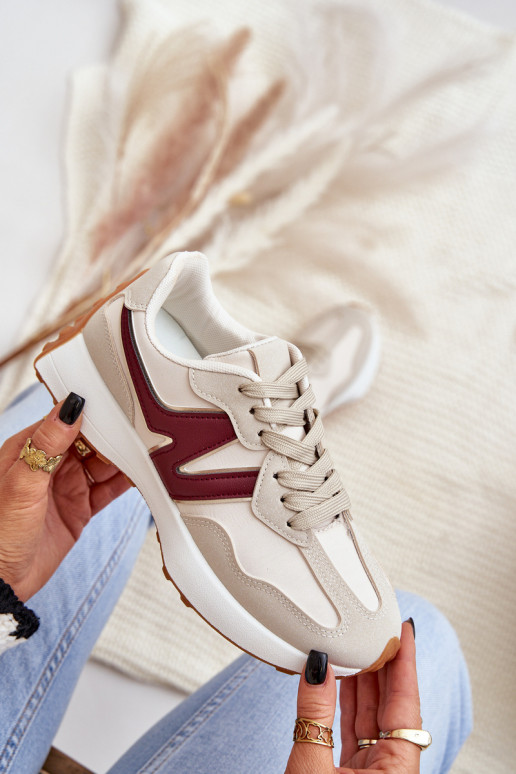 sportiniai bateliai  modelio batai  smėlio spalvos-bordo spalvos Britma