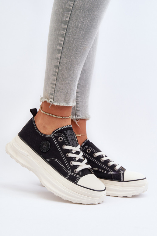 Moteriški batai su madingais masyviais padais Big Star NN274125 Juodos spalvos