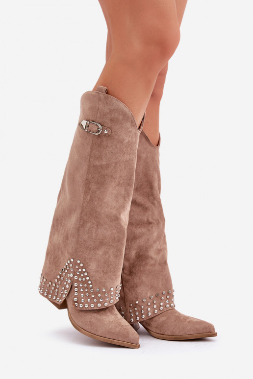 Ilgaauliai batai su kulniukais smėlio... Ilgaauliai batai su kulniukais smėlio...