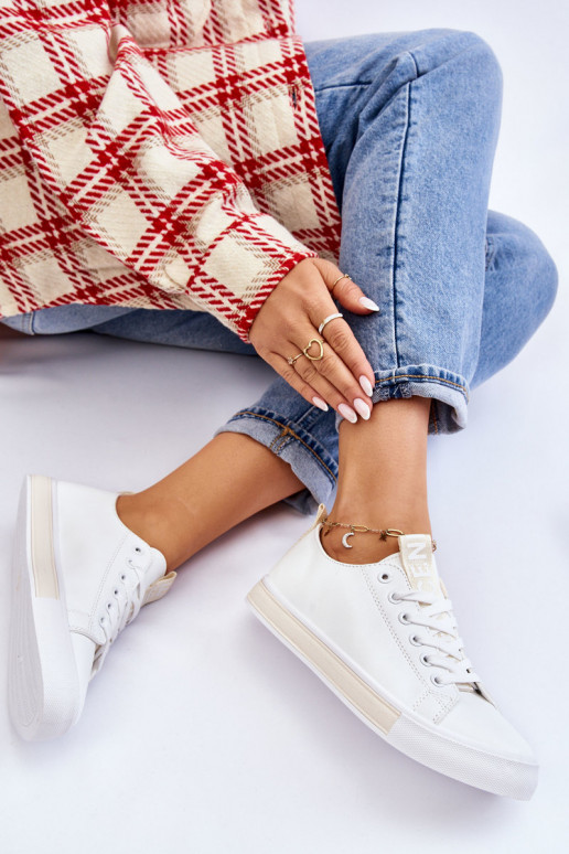 Klasikinio modelio sportbačiai Baltos-smėlio spalvos Ville