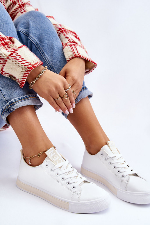 Klasikinio modelio sportbačiai Baltos-smėlio spalvos Ville