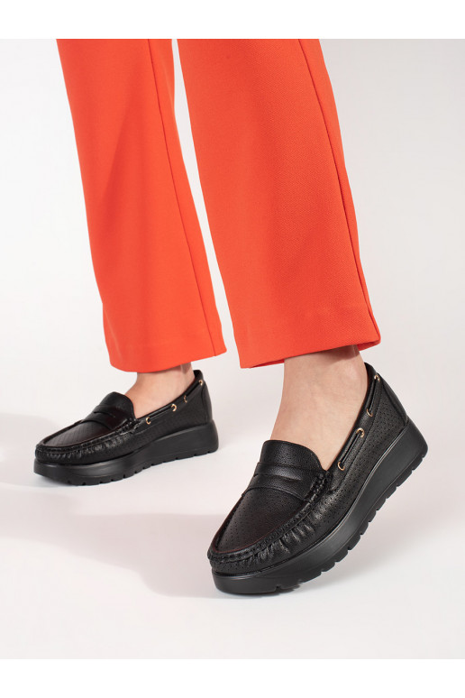  juodos spalvos moteriški mokasinai