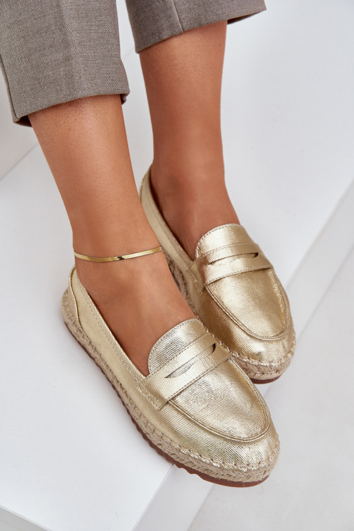Espadrilės  Plecionką  aukso spalvos Shilova