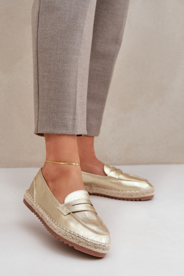 Espadrilės  Plecionką  aukso spalvos Shilova 2