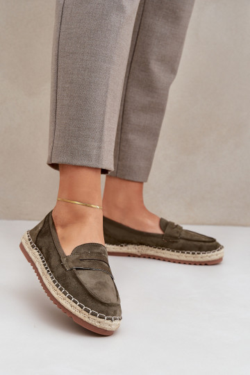 Espadrilės  Plecionką  chaki spalvos Shilova 2