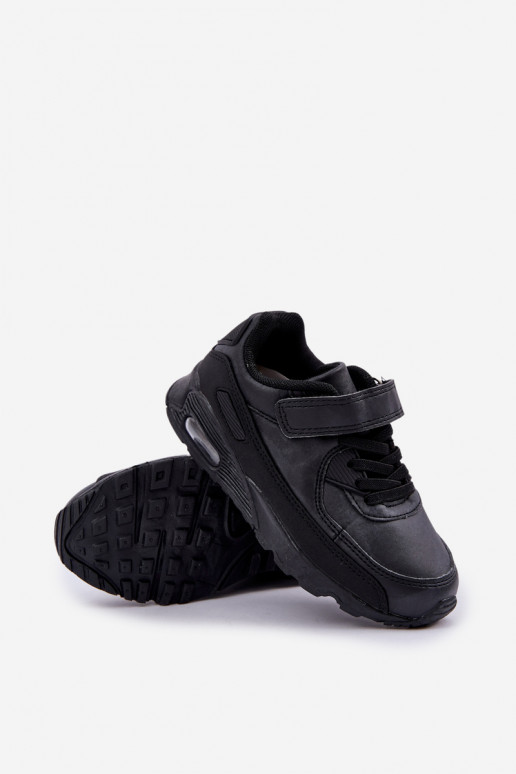 Sneakers modelio batai Vaikiški su lipniais užsegimais juodos spalvos Krissandra