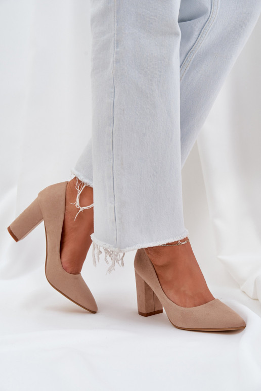 Aukštakulniai bateliai iš eko zomšosowe smėlio spalvos Florena