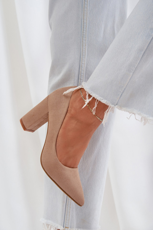 Aukštakulniai bateliai iš eko zomšosowe smėlio spalvos Florena