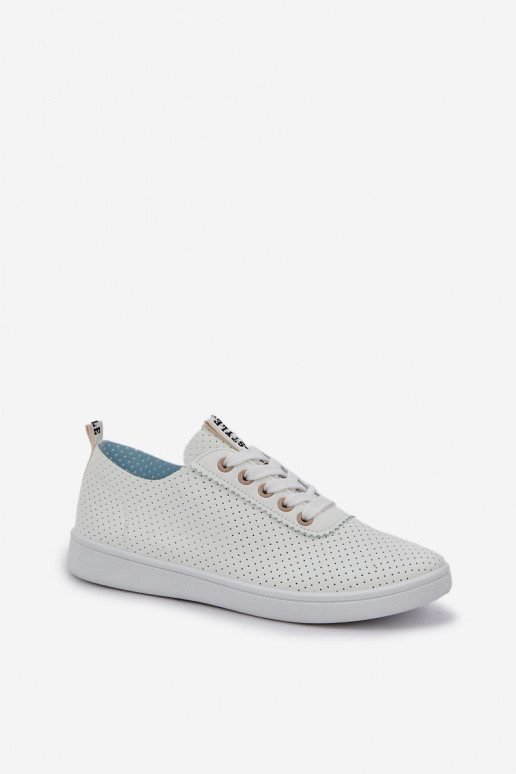 Suvarstomi ažūriniai laisvalaikio bateliai dramblio kaulo spalvos Carinel