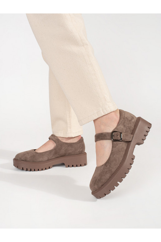 smėlio spalvos pusbačiai su platforma iš zomšos smėlio spalvos pusbačiai su platforma iš zomšos